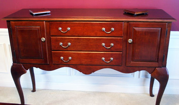 Keith made this elegant cherry sideboard to match a client's existing dining set.